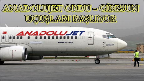 ANADOLUJET ORDU – GİRESUN UÇUŞLARI BAŞLIYOR 4 Ekim 2023