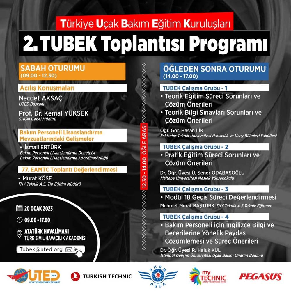 Türkiye Uçak Bakım Eğitim Kuruluşları (TUBEK) 2. Toplantısı İstanbul’da Düzenlendi 2 Mayıs 2024