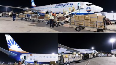 Sunexpress'in Almanya’dan gelen yardımları taşıyan ilk kargo uçağı Antalya’ya ulaştı 29 Mart 2023
