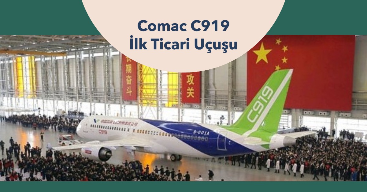 Çinli uçak üreticisi Comac'ın C919 modeli ilk ticari uçuşunu gerçekleştirdi 16 Nisan 2024