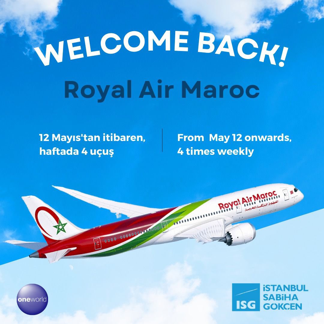 Royal Air Maroc, İstanbul Sabiha Gökçen uçuşlarına başladı 5 Mayıs 2024