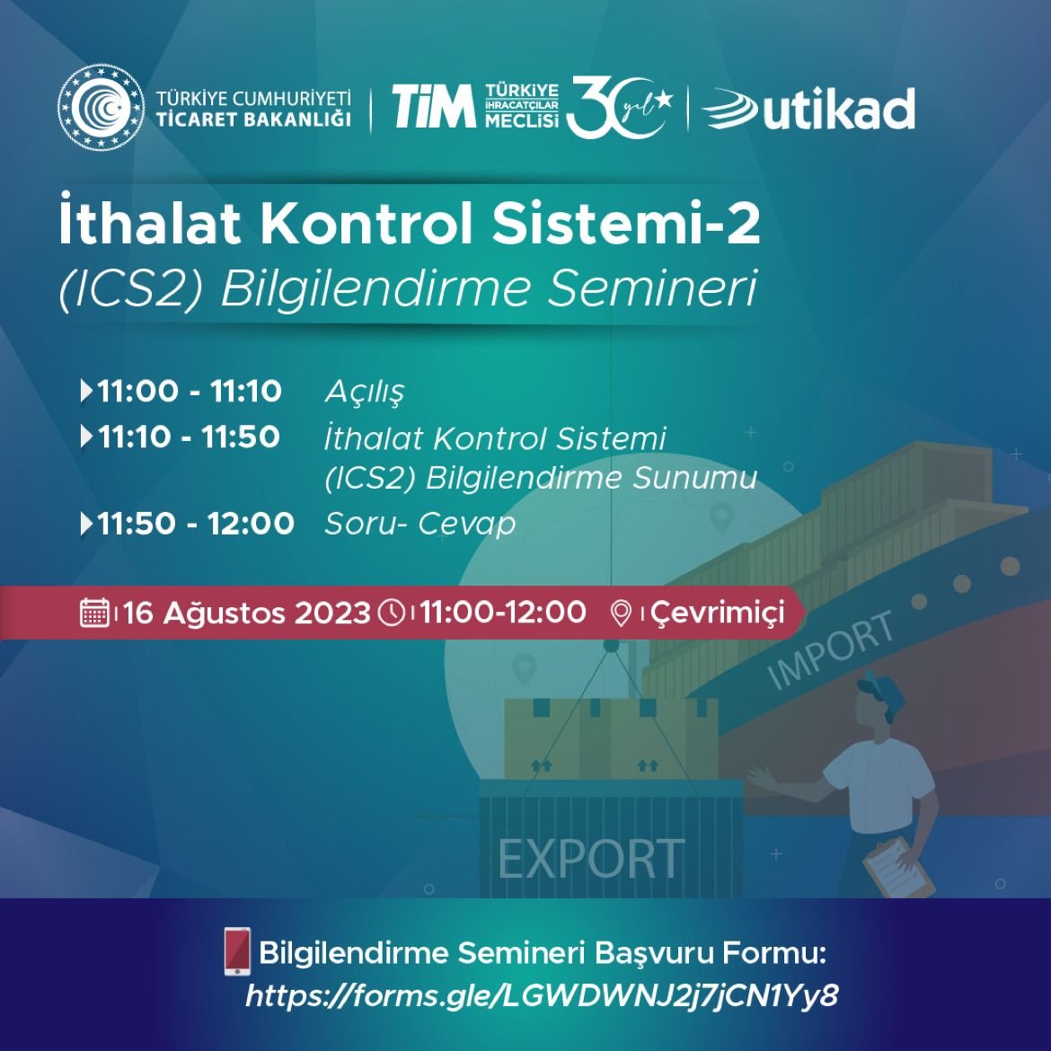 İthalat Kontrol Sistemi-2 çevrimiçi bilgilendirme semineri