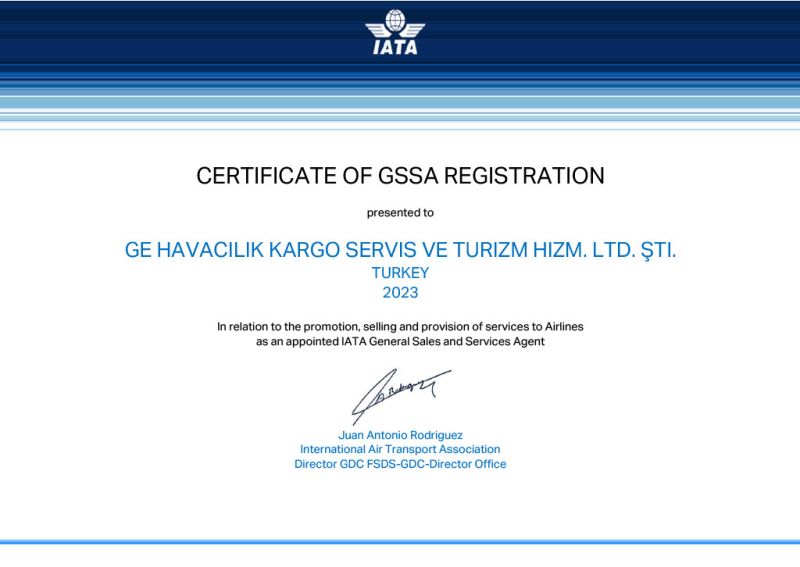 GEAVIA – Global Express Aviation, IATA GSSA üyeliğini tamamladığını duyurdu! GEAVIA - Global Express Aviation, IATA GSSA üyeliğini tamamladığını duyurdu! 5 Aralık 2025