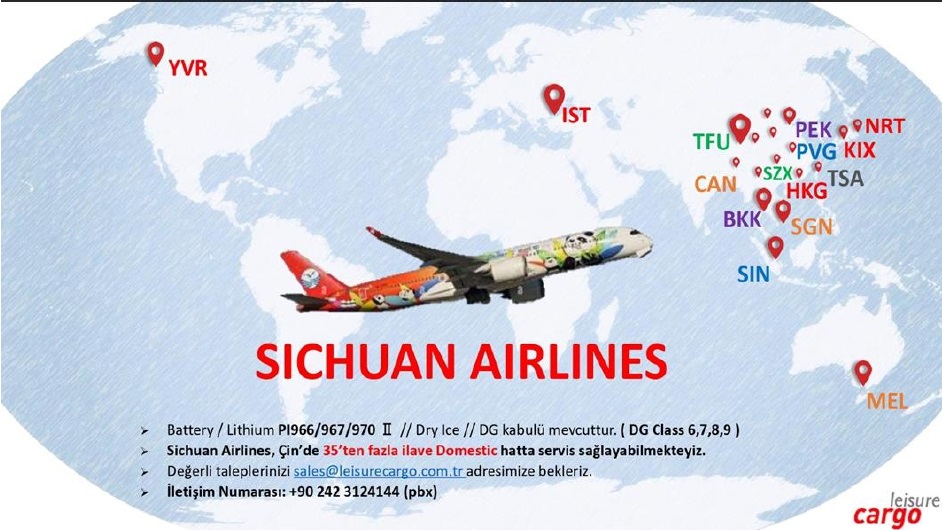 Sichuan Havayolları SEOUL kargo servisi 14 Mayıs 2024