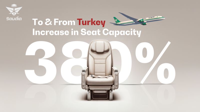 Saudia Türkiye'ye ve Türkiye'den Uçuşlarında Koltuk Kapasitesini Yüzde 380 Oranında Artırdı 30 Nisan 2024
