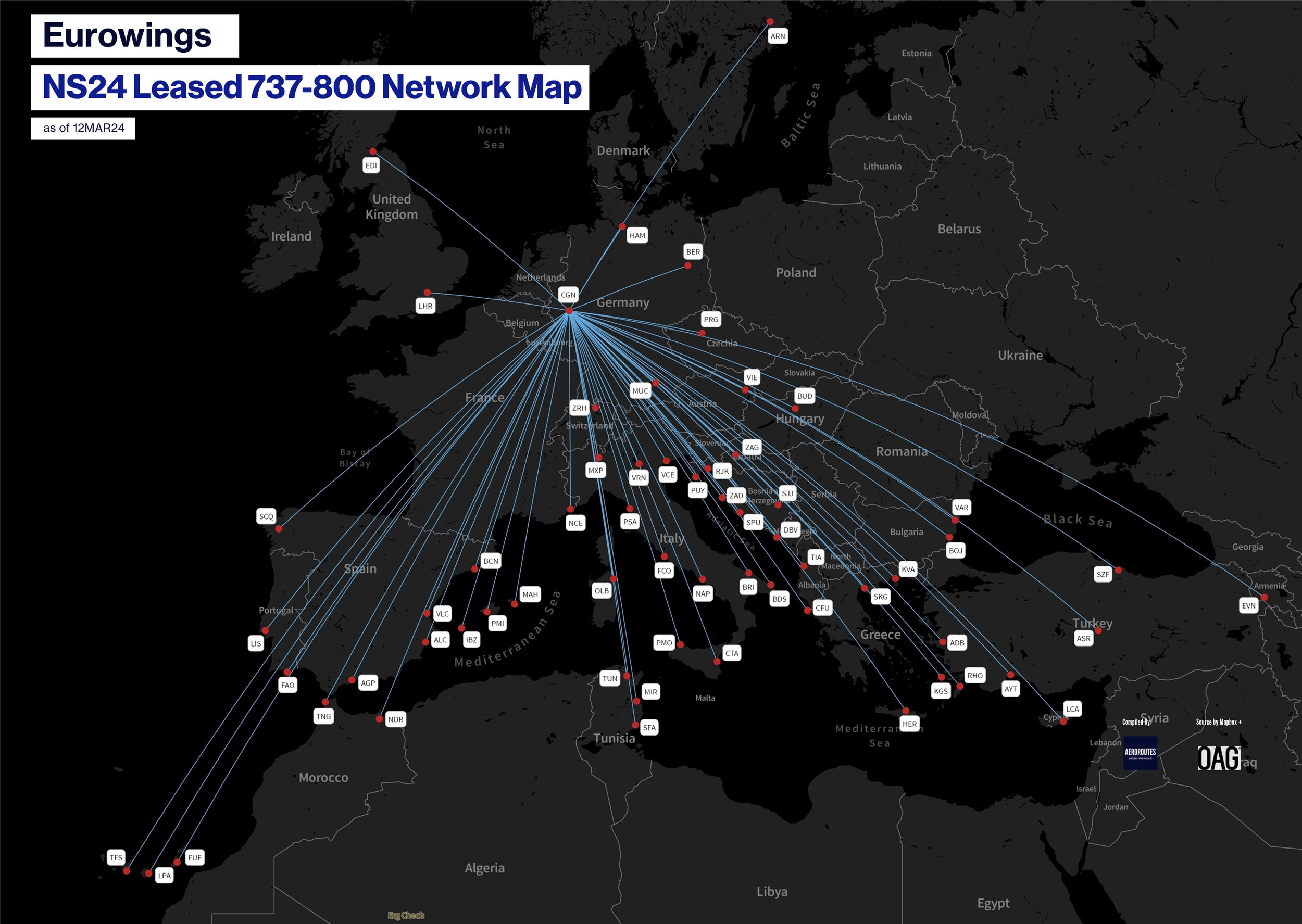 Eurowings, Uçuş Ağını güncelledi 12 Mayıs 2024