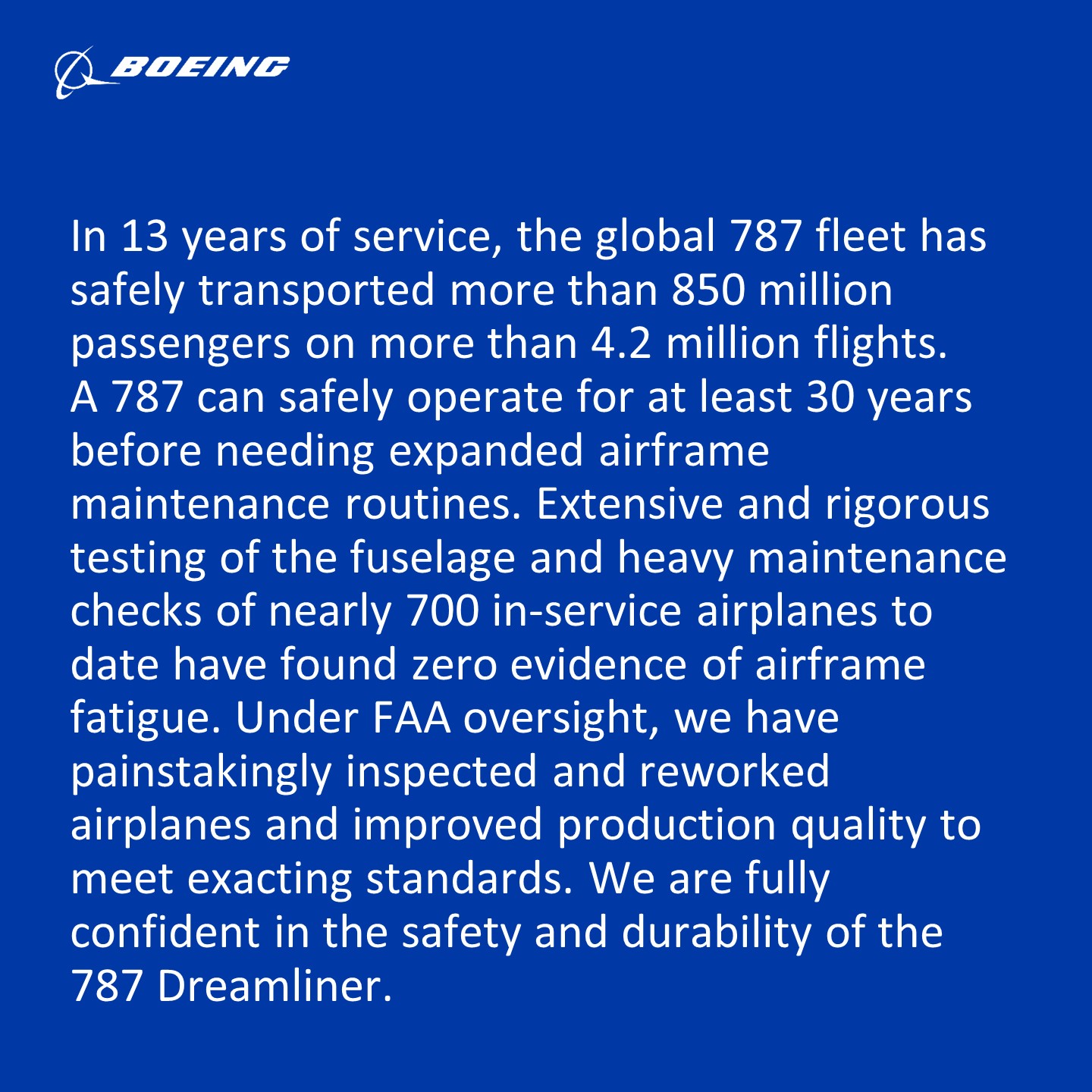 Boeing'ten B787 Dreamliner Açıklaması 2 Haziran 2024