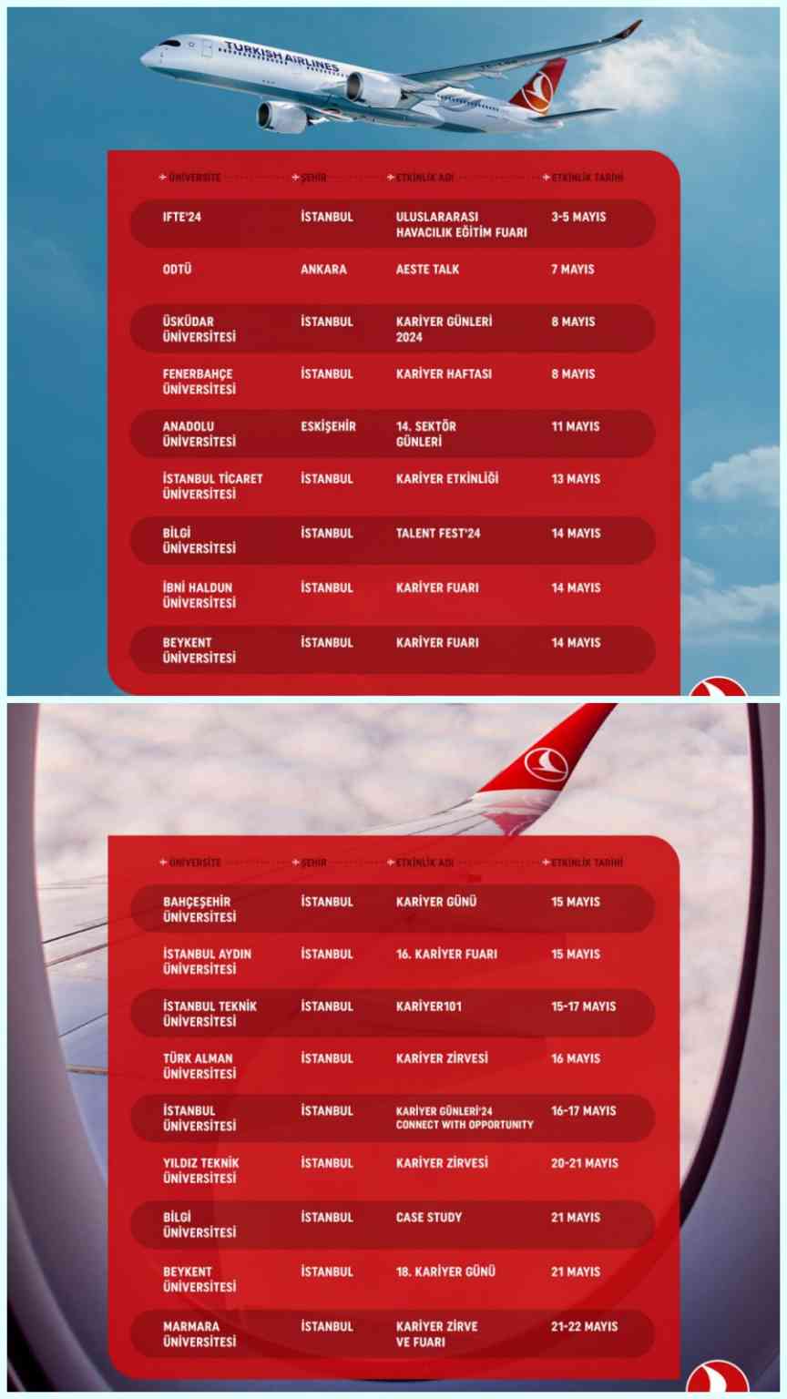THY Kariyer etkinlikleri sizi bekliyor! 1 Ekim 2025