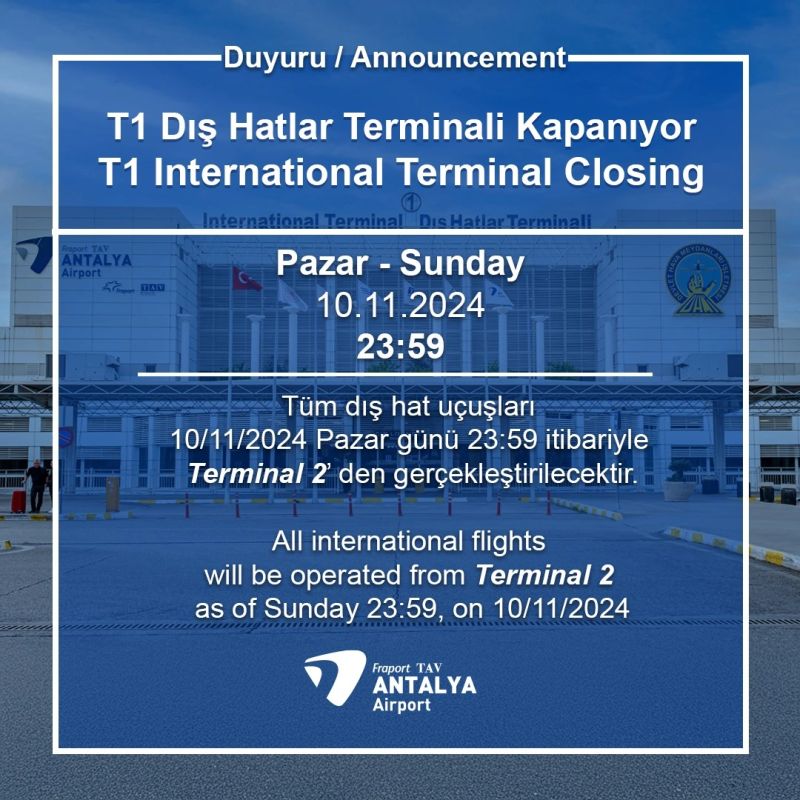 Antalya Havalimanı'ndan Önemli Duyuru! 1 Antalya Havalimanı'ndan Önemli Duyuru! 30 Haziran 2025