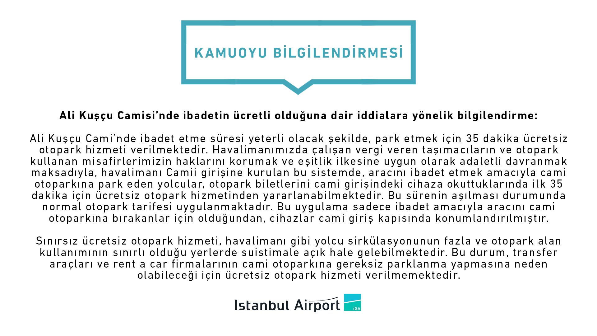 İGA İstanbul Havalimanı, Ali Kuşçu Camii İle İlgili Açıklama Yaptı!