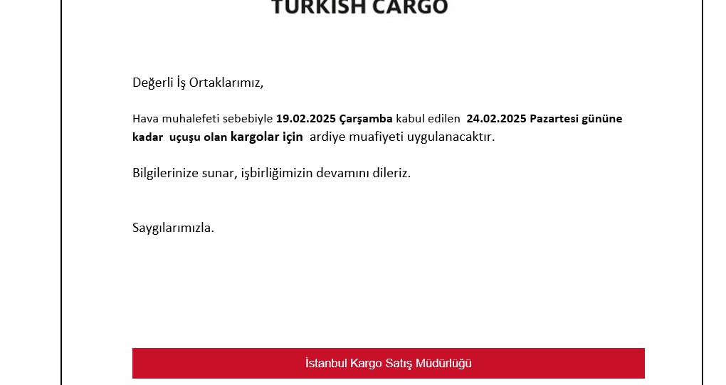 Turkish Cargo’dan Önemli Duyuru! 1 Temmuz 2025