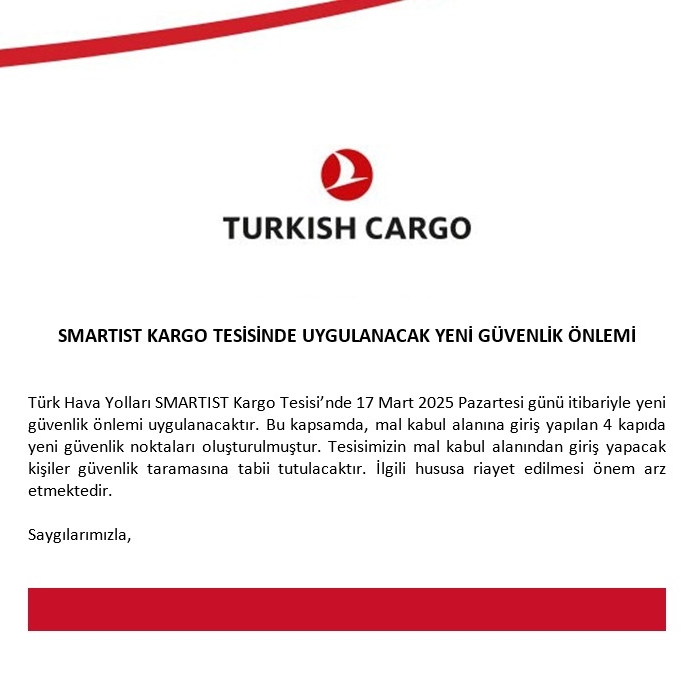 SMARTIST Kargo Tesisi yeni güvenlik noktaları 12 Temmuz 2025
