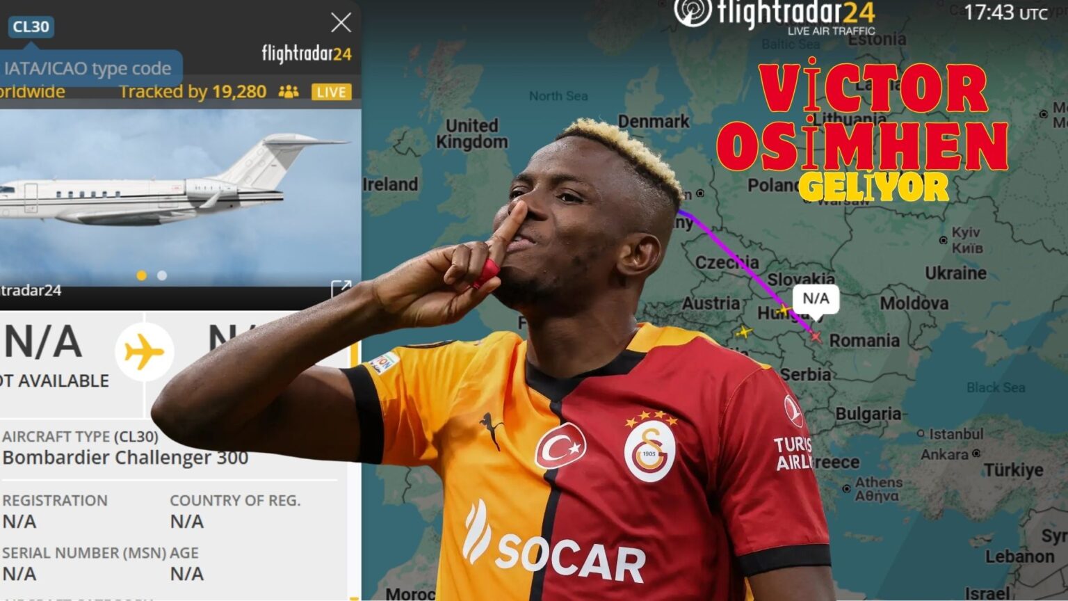 Victor Osimhen Geliyor, Uçak Takip, Canlı izle 31 Temmuz 2025
