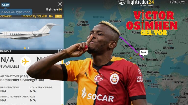Victor Osimhen Geliyor, Uçak Takip, Canlı izle 30 Temmuz 2025