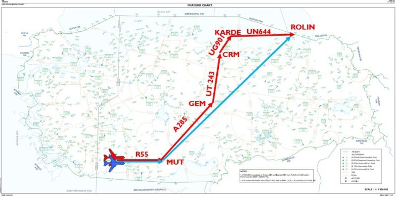 Türkiye hava sahasında Serbest Rota Hava Sahası (Free Route Airspace — FRA) uygulaması 1 turkiye