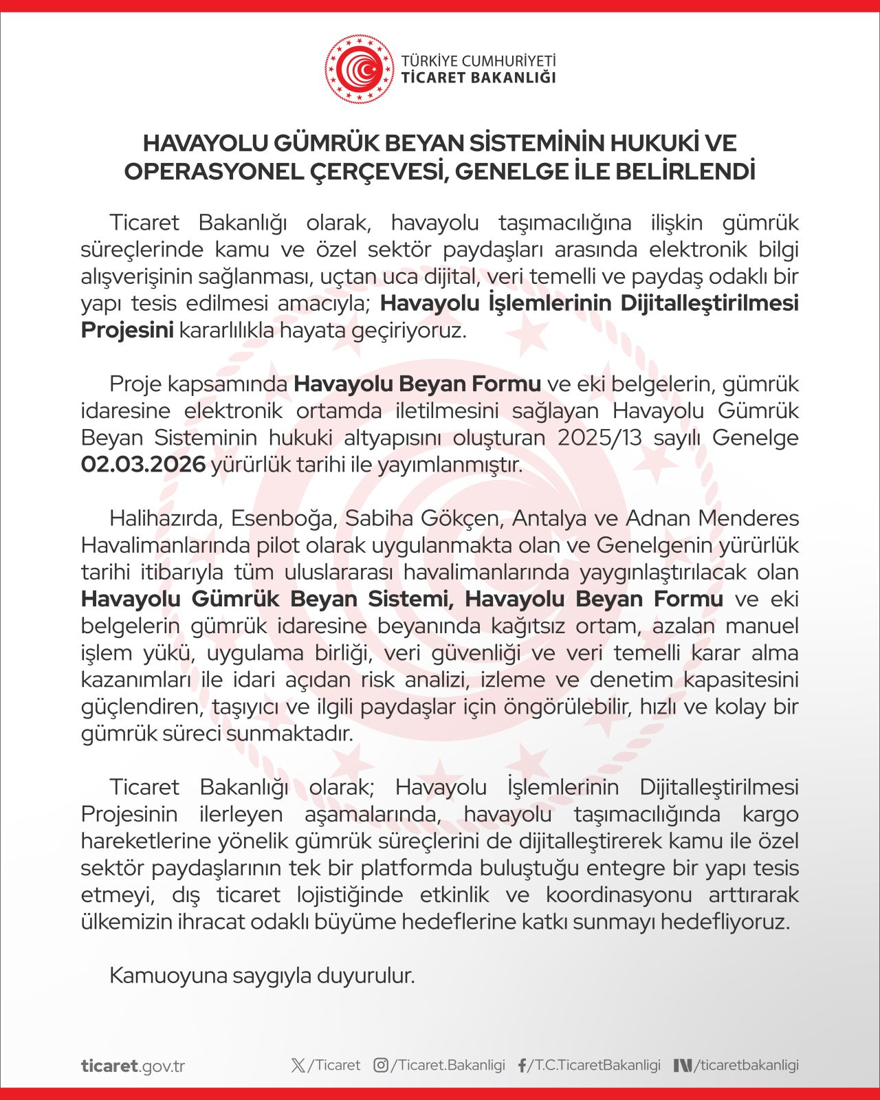 HAVALİMANLARINDA AKILLI GÜMRÜK DÖNEMİ BAŞLIYOR 1 HAVALİMANLARINDA AKILLI GÜMRÜK DÖNEMİ BAŞLIYOR 23 Ocak 2026