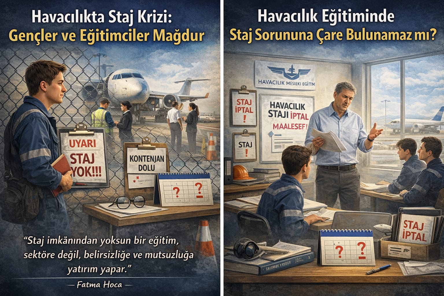 UYGULAMA OLMADAN MESLEKİ EĞİTİM OLUR MU? HAVACILIKTA STAJ GERÇEĞİ 28 Ocak 2026