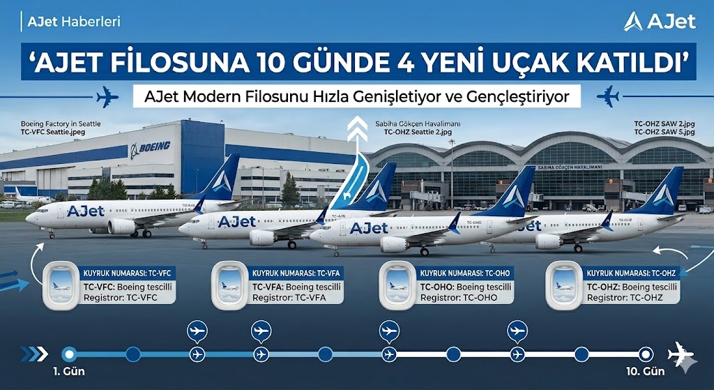AJet Filosuna 10 Günde 4 Yeni Uçak Katıldı 3 Haziran 2026